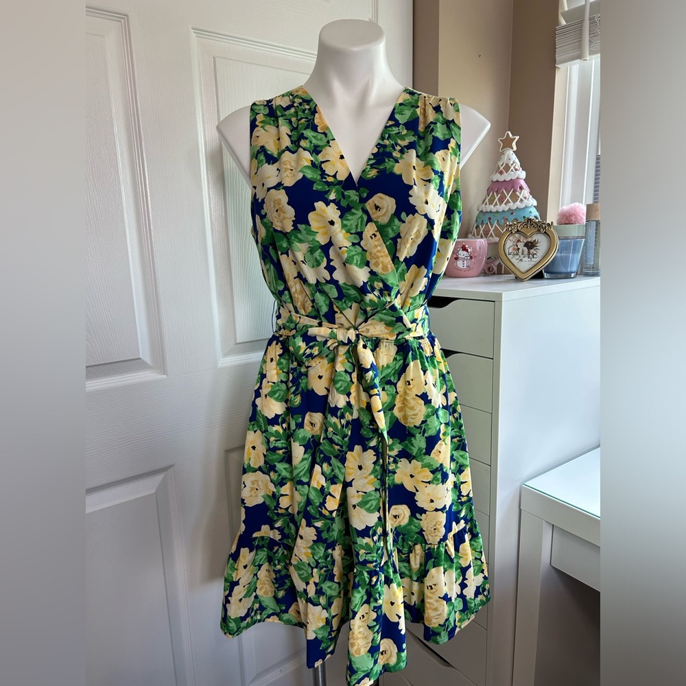 Sam Edelman Blue and Yellow Floral Dress